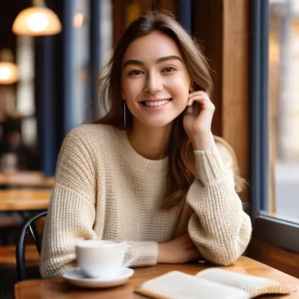 말라위의 수도 릴롱궤 Lilongwe  소개 - **Prompt:** A tranquil and warmly lit indoor cafe scene. A young woman in her early twenties, with a...
