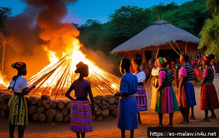 말라위 독립 과정 - A vibrant scene depicting a traditional Malawian cultural ceremony showcasing diverse ethnic groups ...