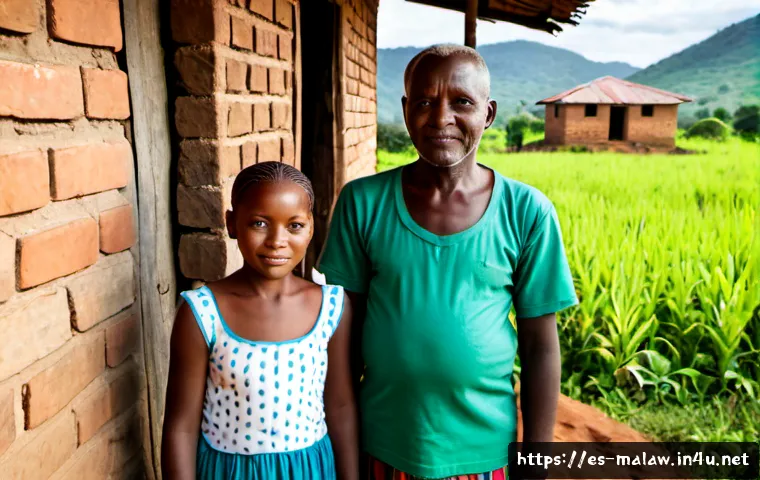 말라위의 인구 구성과 출산율 - Photorealistic documentary-style scene in Malawi, multigenerational African family representing popu...